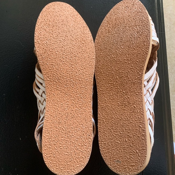 Women Handmade Mexican Huarache Sandal Open Toe White - size 8 - Picture 2 of 4